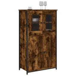 Berkfield Home Highboard Smoked Oak 62x32x106.5 cm Engineered Wood in Brown - thumbnail 3