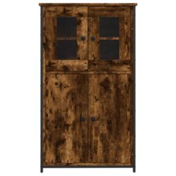 Berkfield Home Highboard Smoked Oak 62x32x106.5 cm Engineered Wood in Brown - thumbnail 5