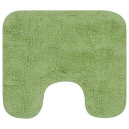 Berkfield Home Bathroom Mat Set 3 Pieces Fabric Green - thumbnail 3