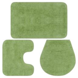 Berkfield Home Bathroom Mat Set 3 Pieces Fabric Green