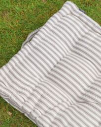Dibor Set of 2 Grey Striped Box Outdoor Garden Chair Seat Pad Cushions L40cm x W40cm - Size: 40 cm x 40 cm - thumbnail 3
