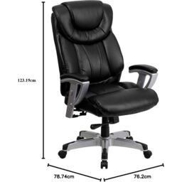 FWStyle Black Faux Leather Cushioned High Back Executive Office Chair - thumbnail 4