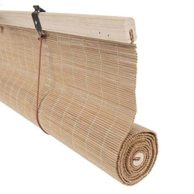KORVIXA 80x150cm Roller Blinds Bamboo in Natural - Size: 100 cm - image 1