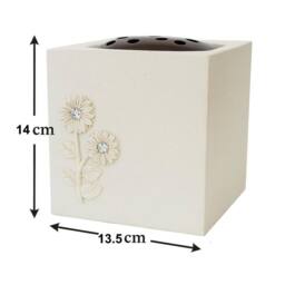 David Fischhoff Memorial Grave Sunflower Rose Bowl - Special Mum & Dad in Cream - thumbnail 2
