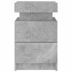 Berkfield Home Bedside Cabinets with LED Lights 2 pcs Concrete Grey 35x39x55 cm - Size: 35 x 39 x 55 cm - thumbnail 9
