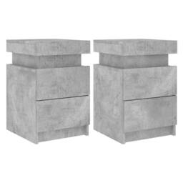 Berkfield Home Bedside Cabinets with LED Lights 2 pcs Concrete Grey 35x39x55 cm - Size: 35 x 39 x 55 cm - thumbnail 1