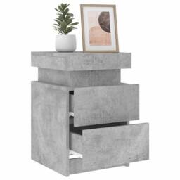 Berkfield Home Bedside Cabinets with LED Lights 2 pcs Concrete Grey 35x39x55 cm - Size: 35 x 39 x 55 cm - thumbnail 5