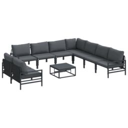 Berkfield Home Garden Sofa Set 10 pcs Anthracite Steel - thumbnail 2