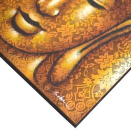 KDMD Buddha Painting - Gold Brocade Detail in Yellow - thumbnail 2