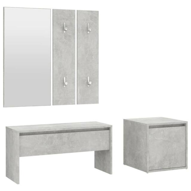 Berkfield Home Hallway Furniture Set Concrete Grey Engineered Wood - image 1