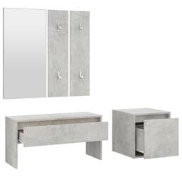 Berkfield Home Hallway Furniture Set Concrete Grey Engineered Wood - thumbnail 5