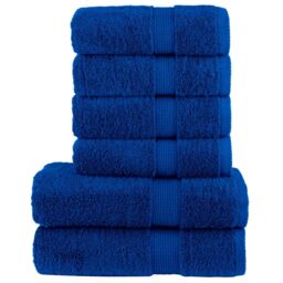 Berkfield Home 6 Piece Premium Towel Set SOLUND Blue 600 gsm - thumbnail 1