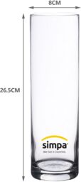 simpa Botanica Clear Glass Cylindrical Vase - Set of 2 - thumbnail 3