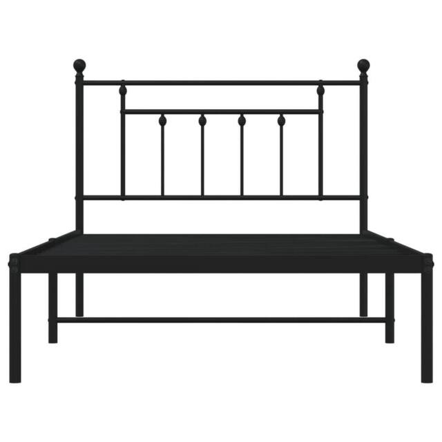 Berkfield Home Metal Bed Frame with Headboard Black 107x203 cm - image 1