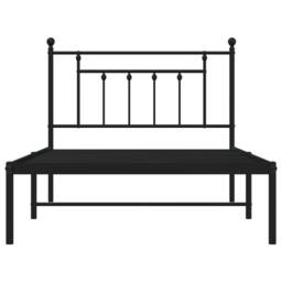 Berkfield Home Metal Bed Frame with Headboard Black 107x203 cm - thumbnail 1