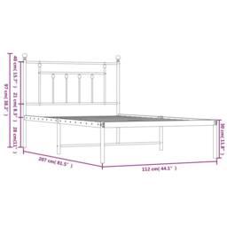 Berkfield Home Metal Bed Frame with Headboard Black 107x203 cm - thumbnail 9