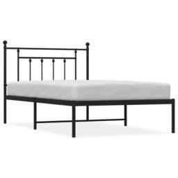 Berkfield Home Metal Bed Frame with Headboard Black 107x203 cm - thumbnail 3