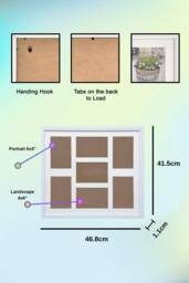 Arpan MDF Multi Aperture Photo Collage Frame for 7 Photos 3 x 6x 4 nd 4 x 4X 6Photos in White - thumbnail 2