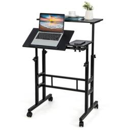 Kelvenix Mobile Standing Desk Laptop Computer Cart in Black - Size: 0.6m2 - thumbnail 1