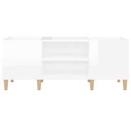 Berkfield Home Record Cabinet High Gloss White 121x38x48 cm Engineered Wood - Size: 121 x 38 x 48 cm - thumbnail 5