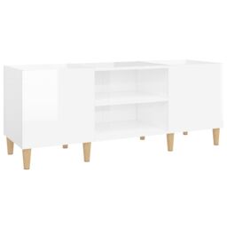 Berkfield Home Record Cabinet High Gloss White 121x38x48 cm Engineered Wood - Size: 121 x 38 x 48 cm - thumbnail 2