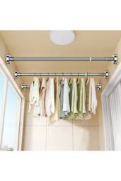 Living and Home Stainless Steel Telescopic Curtain Rod in Silver - Size: 70 cm - thumbnail 4