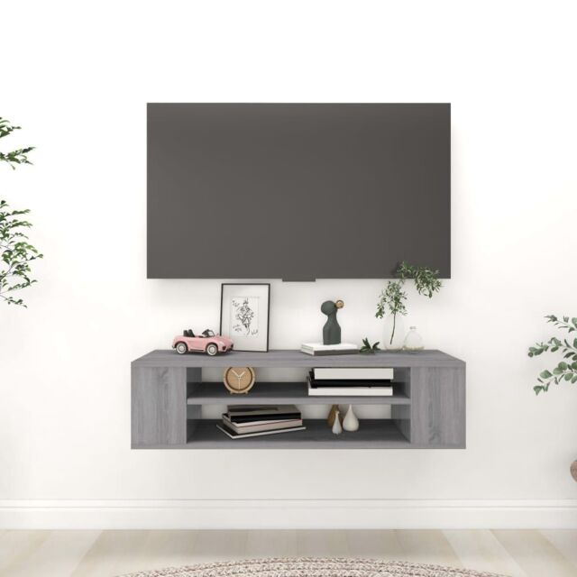 Berkfield Home Hanging TV Cabinet Grey Sonoma 100x30x26.5 cm Engineered Wood - image 1