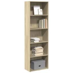 Berkfield Home Bookcase Sonoma Oak 60x30x189 cm Engineered Wood in Light Tan - Size: 60 x 30 x 189 cm - thumbnail 2