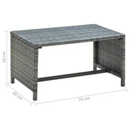 Berkfield Home Coffee Table Anthracite 70x40x38 cm Poly Rattan in Black - Size: 70 x 40 x 38 cm - thumbnail 4