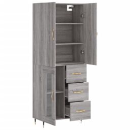 Berkfield Home Highboard Grey Sonoma 69.5x34x180 cm Engineered Wood - thumbnail 4