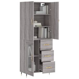 Berkfield Home Highboard Grey Sonoma 69.5x34x180 cm Engineered Wood - thumbnail 3