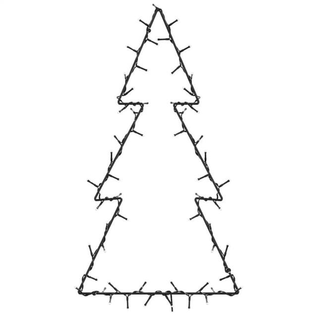 Berkfield Home Stunning Christmas Lights Christmas Tree Silhouette 80 LEDs Warm White in Black - image 1