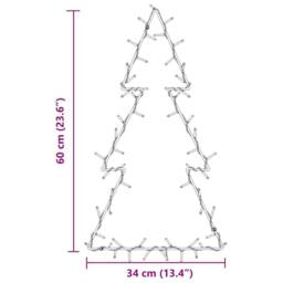 Berkfield Home Stunning Christmas Lights Christmas Tree Silhouette 80 LEDs Warm White in Black - thumbnail 8