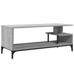 Berkfield Home TV Cabinet Grey Sonoma 102x40x41 cm Engineered Wood & Powder-coated Steel - Size: 102 x 40 x 41 cm - thumbnail 2