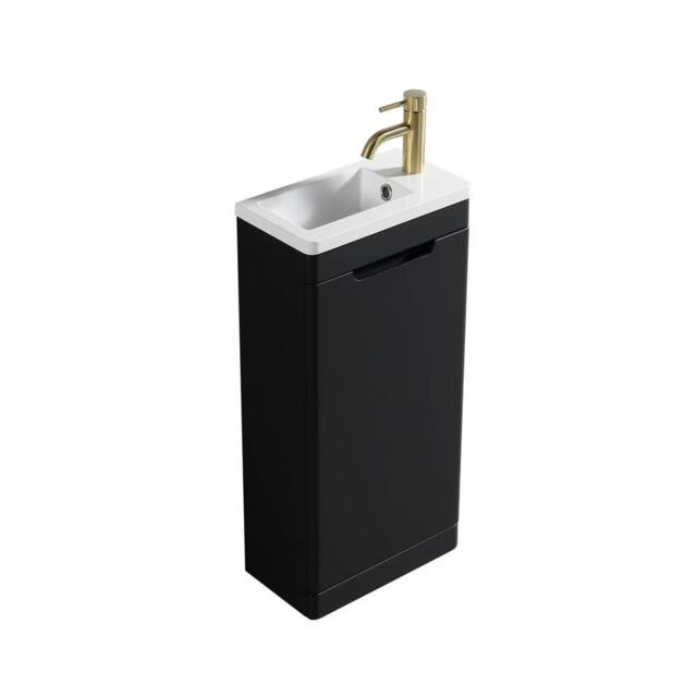 Bathroom Kingdom Acerra Black Cloakroom Vanity Basin 400mm - image 1