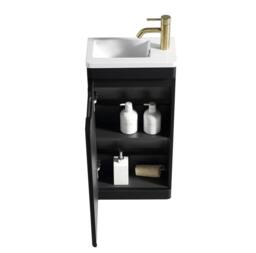 Bathroom Kingdom Acerra Black Cloakroom Vanity Basin 400mm - thumbnail 3