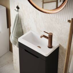 Bathroom Kingdom Acerra Black Cloakroom Vanity Basin 400mm - thumbnail 2