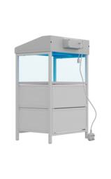 Living and Home Nightstand Bedside Table with Charging Station and LED Lights in White - thumbnail 7