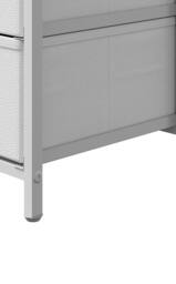 Living and Home Nightstand Bedside Table with Charging Station and LED Lights in White - thumbnail 9