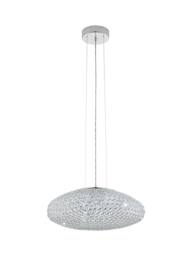 Eglo Clemente 2-Light Glass Chrome Pendant in Metallic Silver - thumbnail 2
