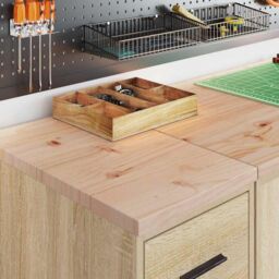 Berkfield Home Garage Storage Cabinet Sonoma Oak 30x51x85 cm Solid Wood Pine in Brown - Size: 30 x 51 x 85 cm - thumbnail 4