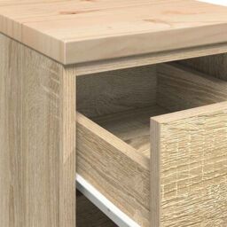 Berkfield Home Garage Storage Cabinet Sonoma Oak 30x51x85 cm Solid Wood Pine in Brown - Size: 30 x 51 x 85 cm - thumbnail 9