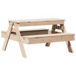 Berkfield Home Picnic Table for Kids 88x97x52 cm Solid Wood Pine in Light Brown - Size: 88 x 97 x 52 cm - thumbnail 6