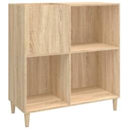 Berkfield Home Record Cabinet Sonoma Oak 84.5x38x89 cm Engineered Wood in Light Tan - thumbnail 1