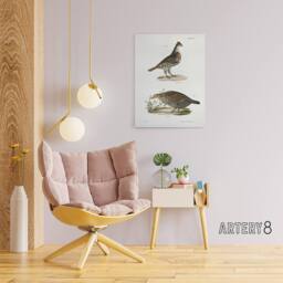 "Artery8 James De Kay Partridge & Pinnated Grouse Canvas Wall Art Print in White - Size: W12"" x H16""" - thumbnail 3