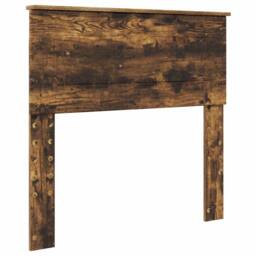 Berkfield Home Bed Frame Smoked Oak & Silver 75 x 190 cm Engineered Wood in Brown - thumbnail 6