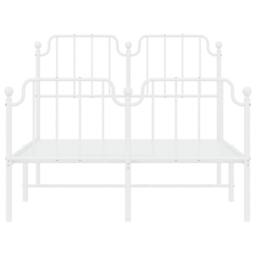 Berkfield Home Metal Bed Frame with Headboard & Footboard White 120x200 cm - Size: Small Double - thumbnail 5