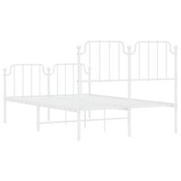 Berkfield Home Metal Bed Frame with Headboard & Footboard White 120x200 cm - Size: Small Double - thumbnail 7