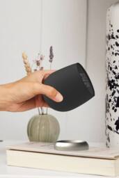 Kreafunk Bell Wireless Flip To Snooze Alarm Clock 9cm - Black - thumbnail 4