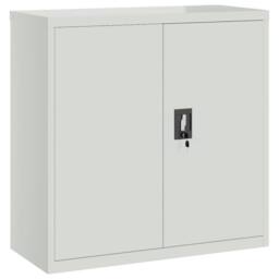 Berkfield Home Office Cabinet with 2 Doors Grey 90 cm Steel - thumbnail 3